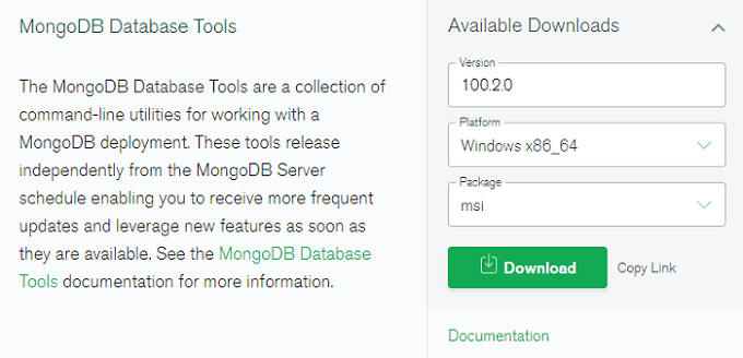MongoDB Optional Tools Download