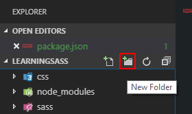 Visual Studio Code: New folder