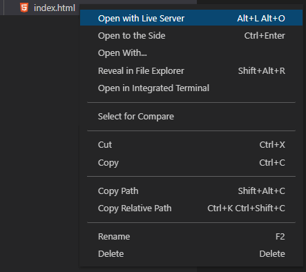 Open HTML project in a live server environment with Visual Studio Code