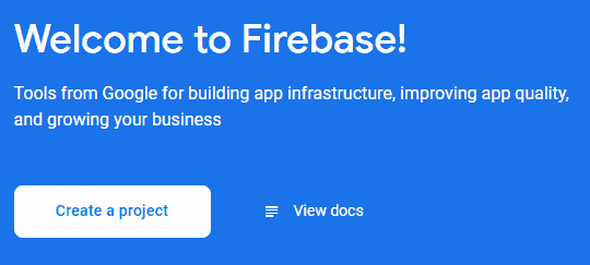 Create a new Firebase project